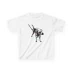 Skeleton Dog Baby Tee in White, front