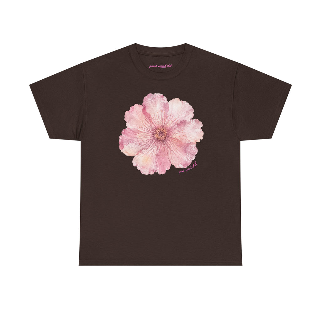 He Sent Flowers Classic Tee in Dark Chocolate, front
