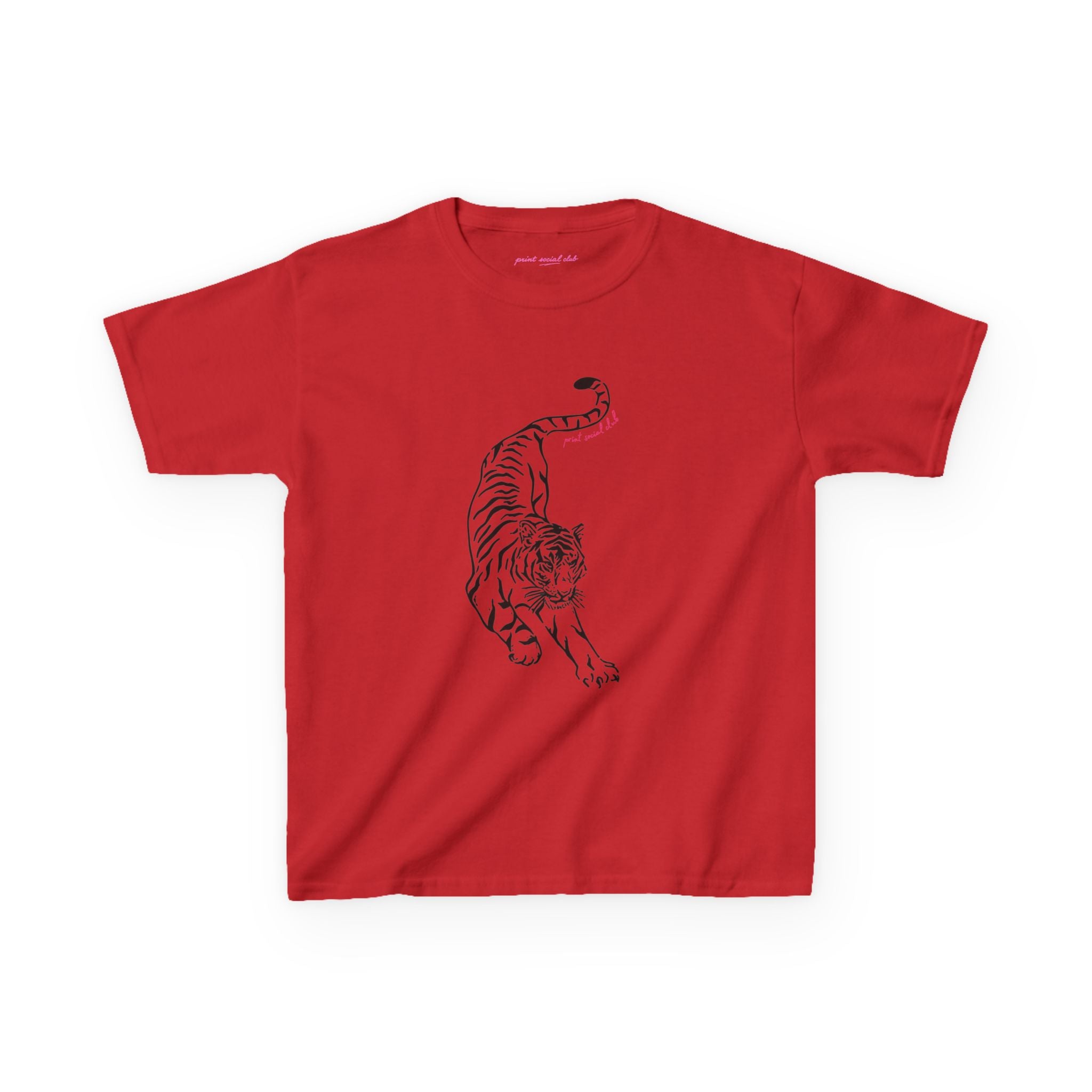 Stretching Baby Tee in Red, front