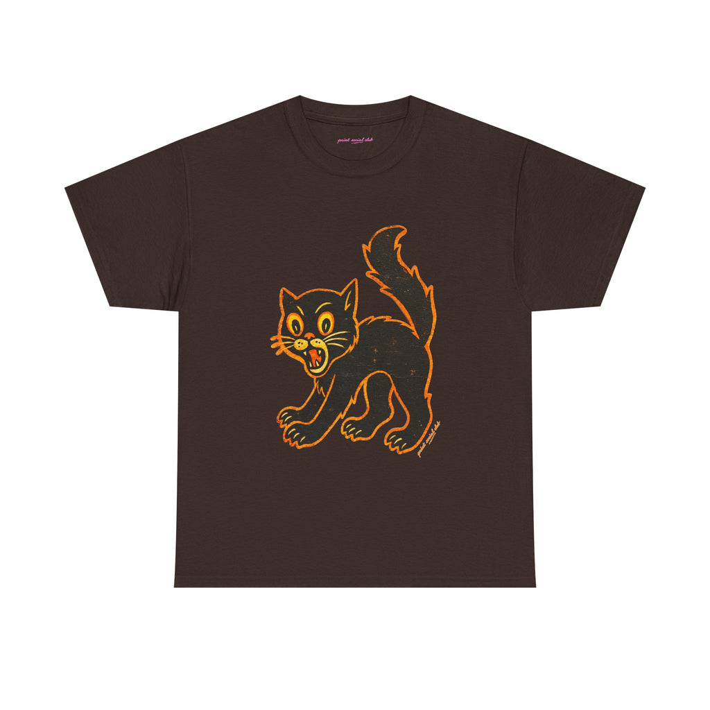 Black Cat Classic Tee in Dark Chocolate, front