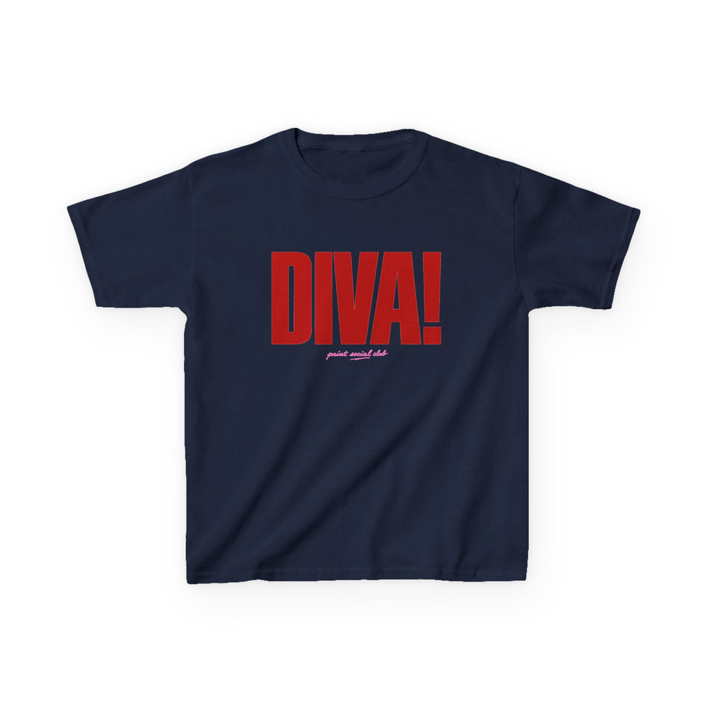 DIVA! Baby Tee in Navy, front