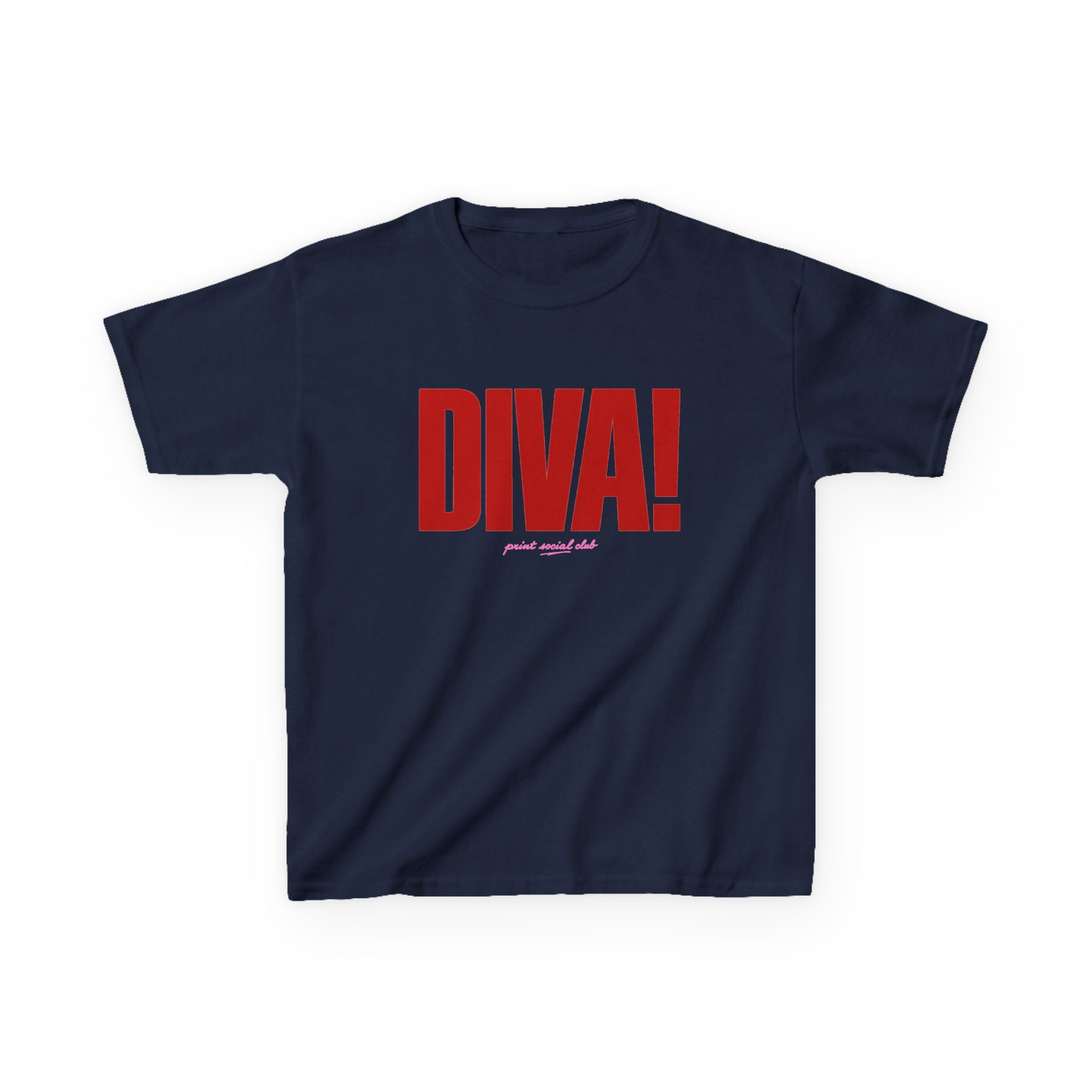 DIVA! Baby Tee in Navy, front
