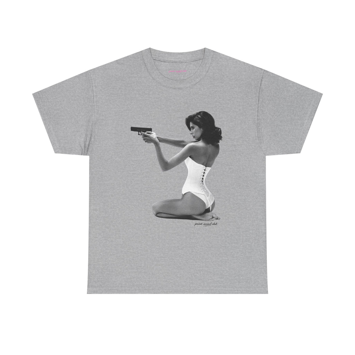 Hands-Up Classic Tee in Sport Grey, front