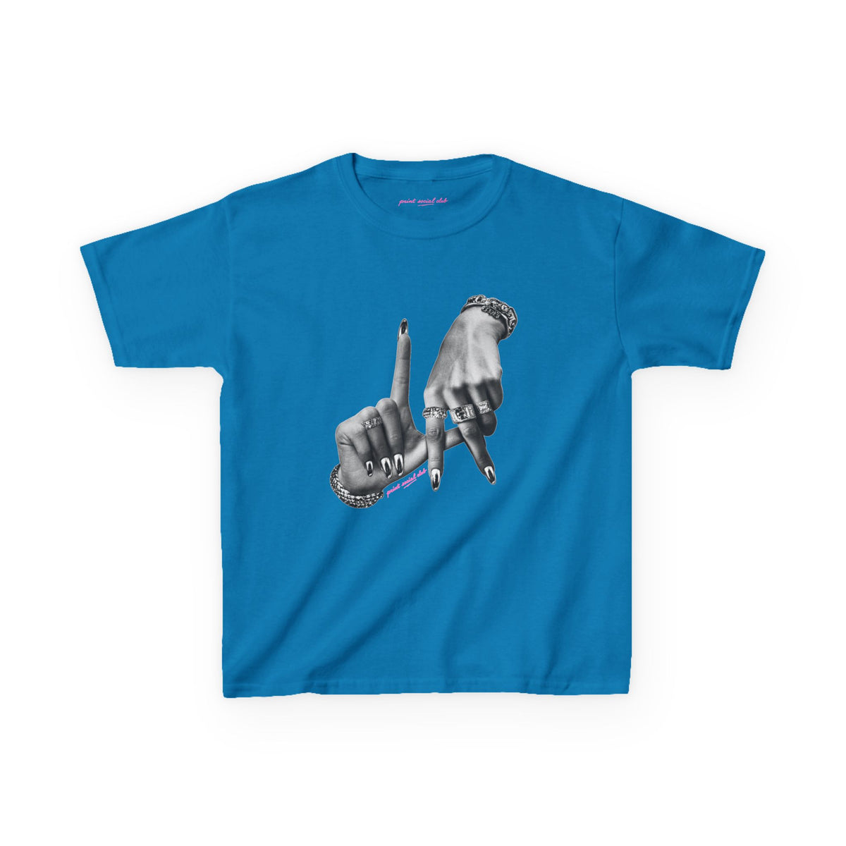 LA Baby Tee in Sapphire, front