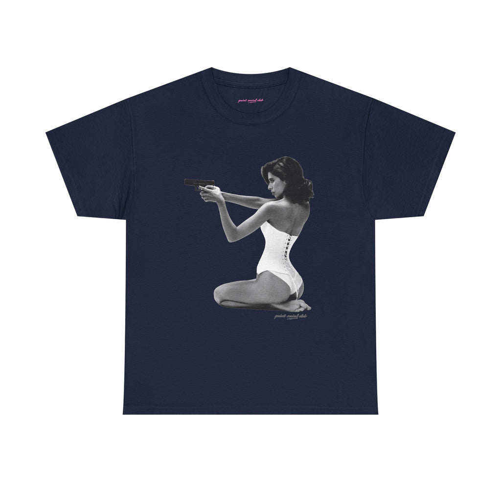 Hands-Up Classic Tee in Navy, front