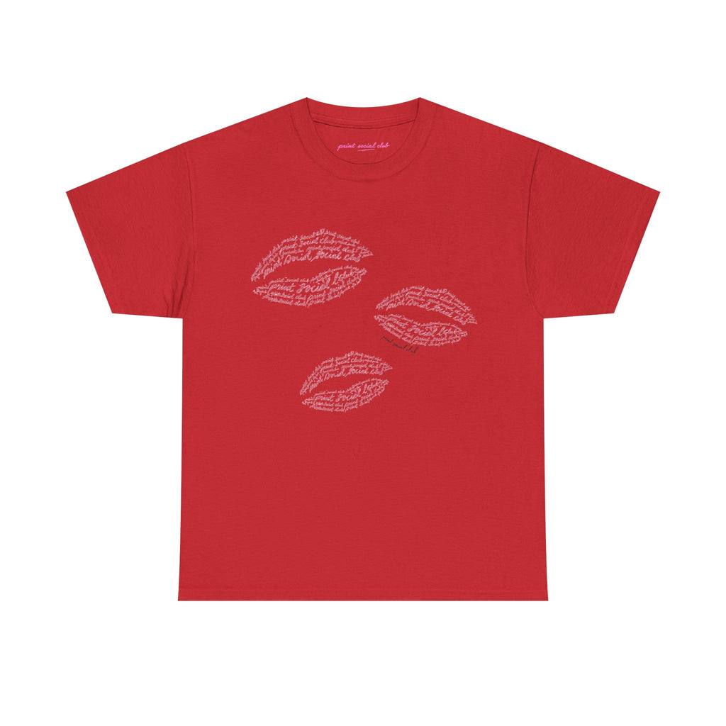 Print Kisses Classic Tee in Red, front