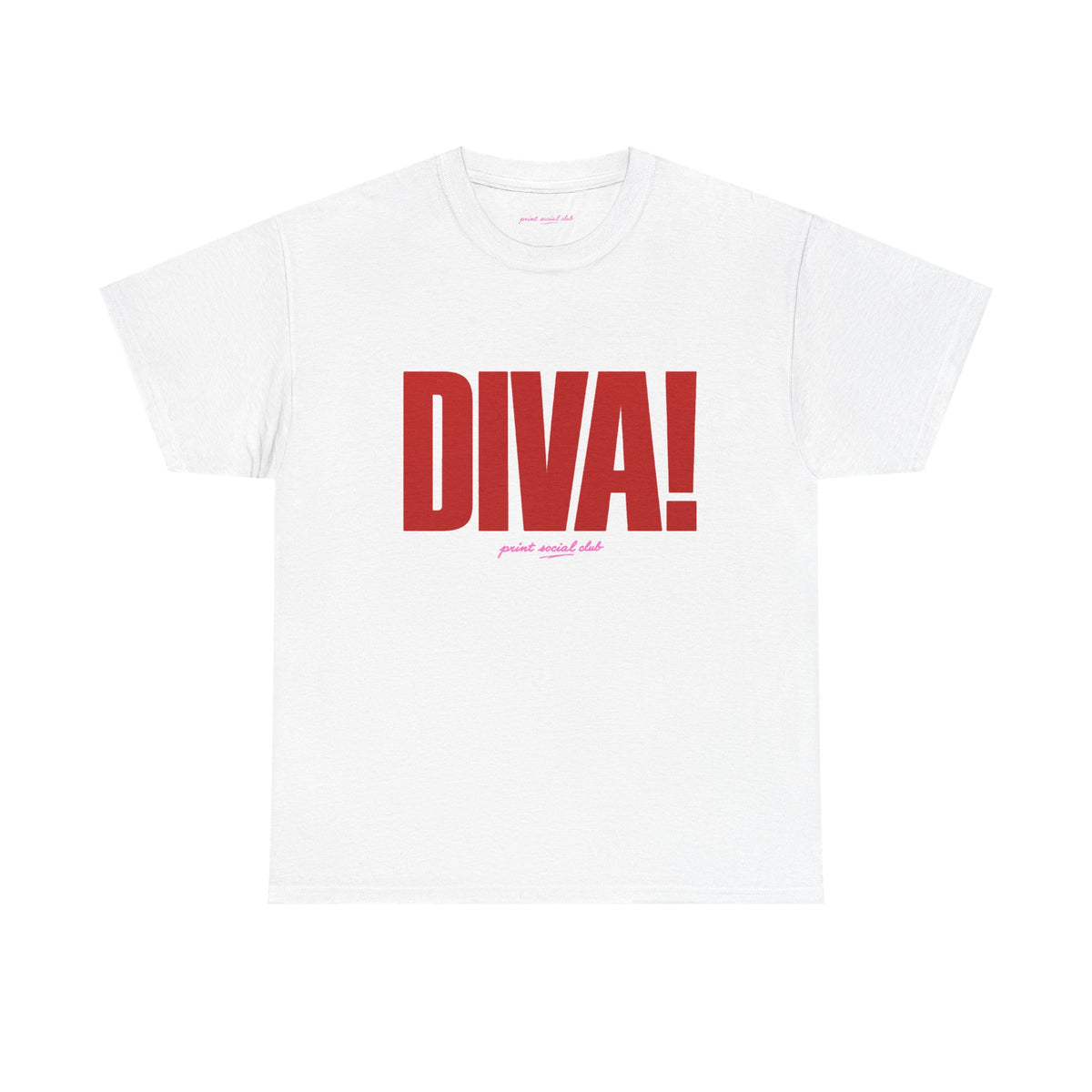 DIVA! Classic Tee in White, front