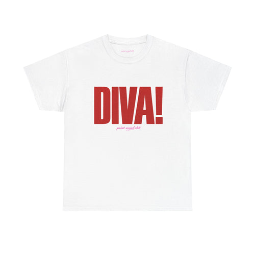 DIVA! Classic Tee in White, front