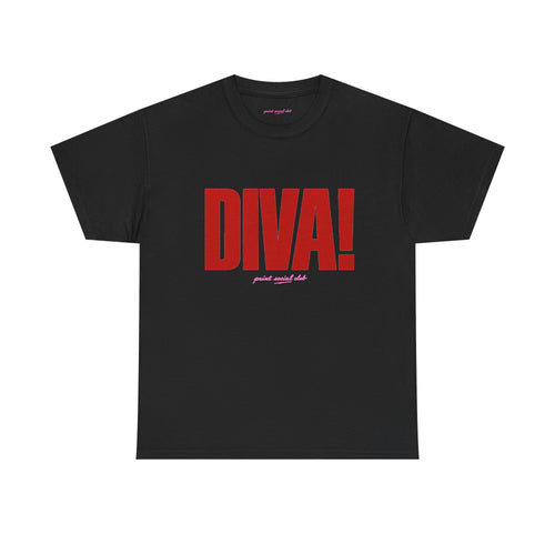 DIVA! Classic Tee in Black, front