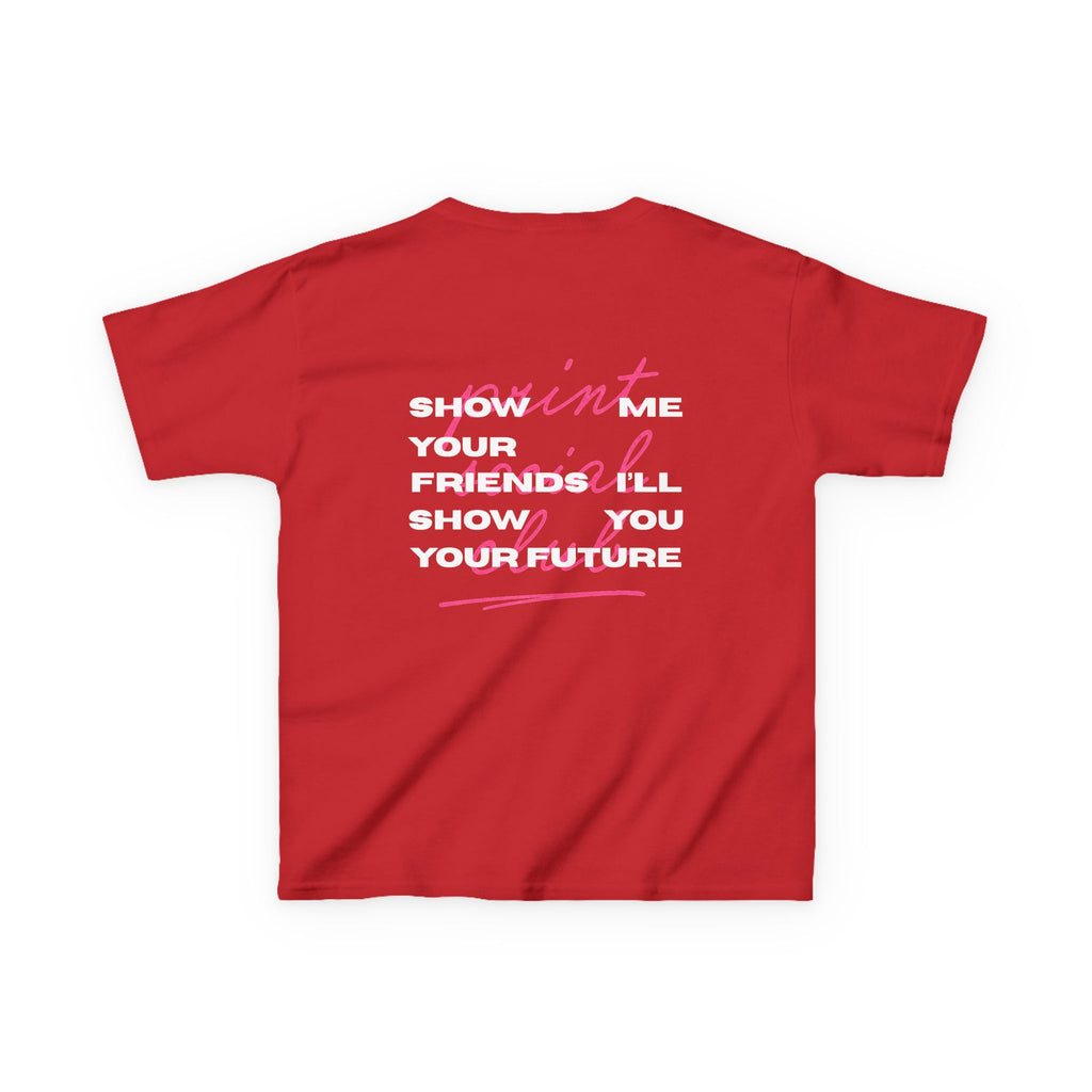 Friends Baby Tee in Red, front