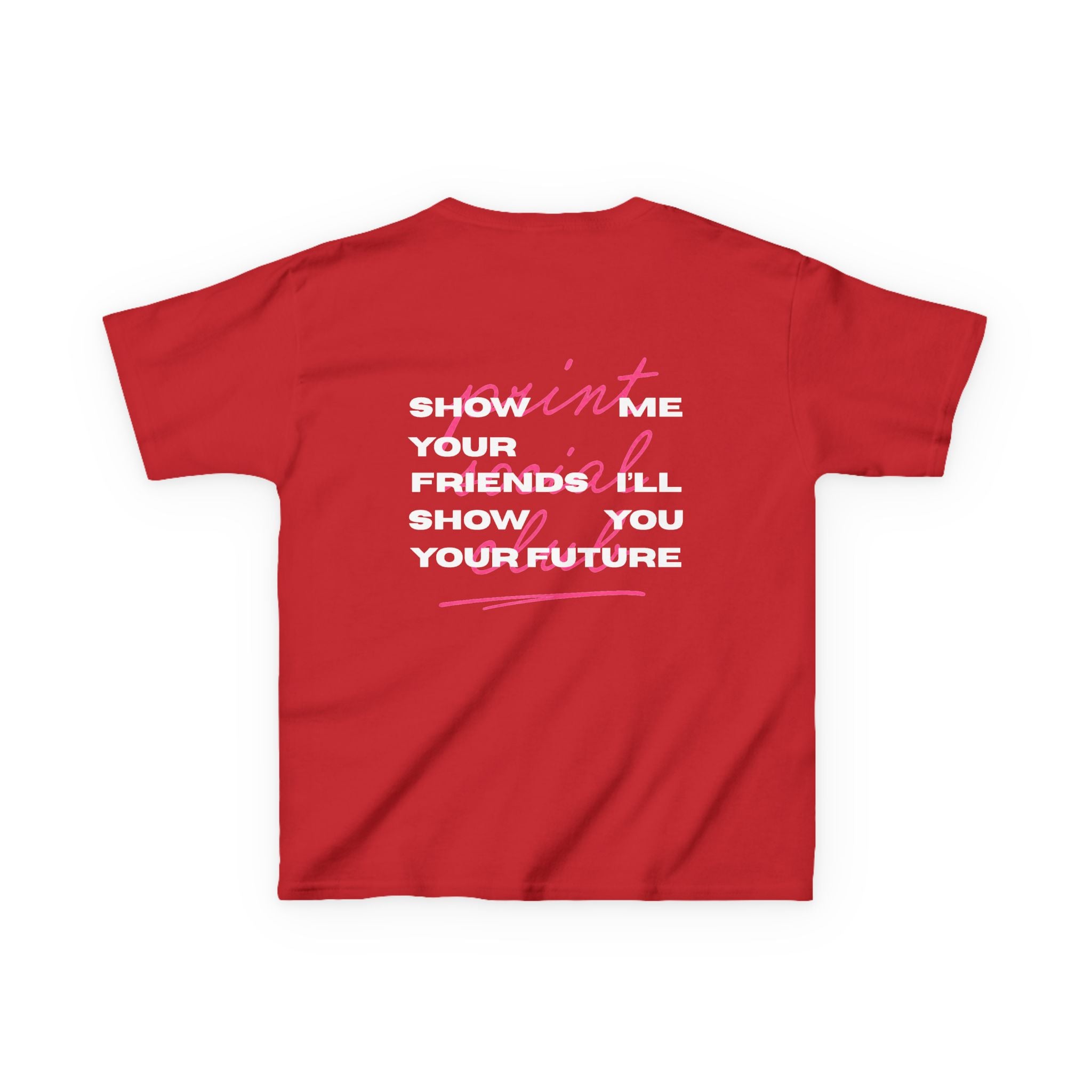 Friends Baby Tee in Red, front