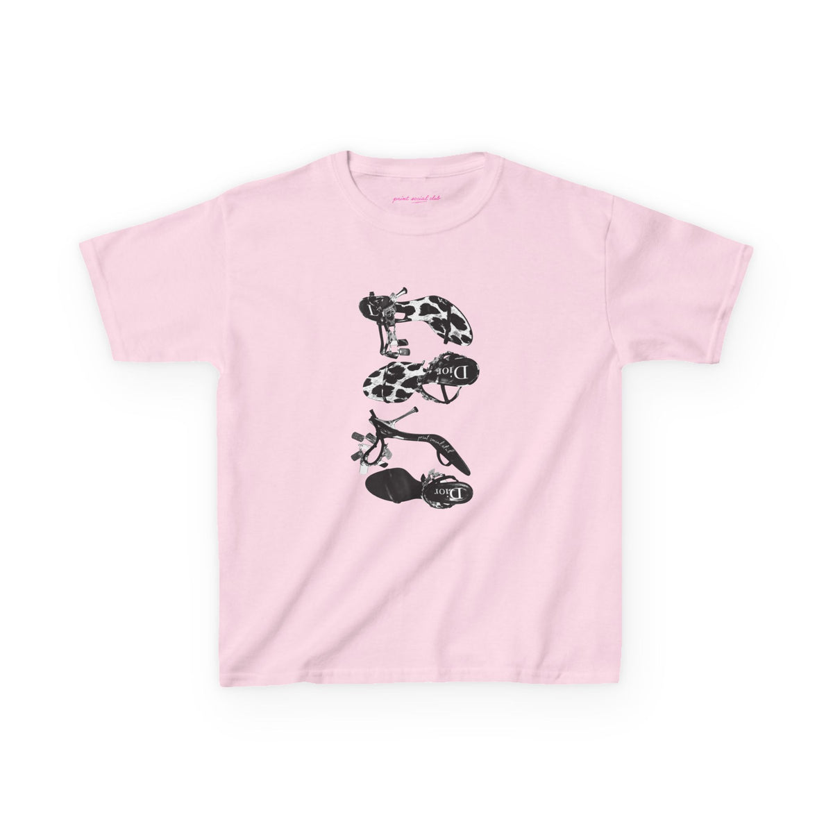Heels Baby Tee in Light Pink, front