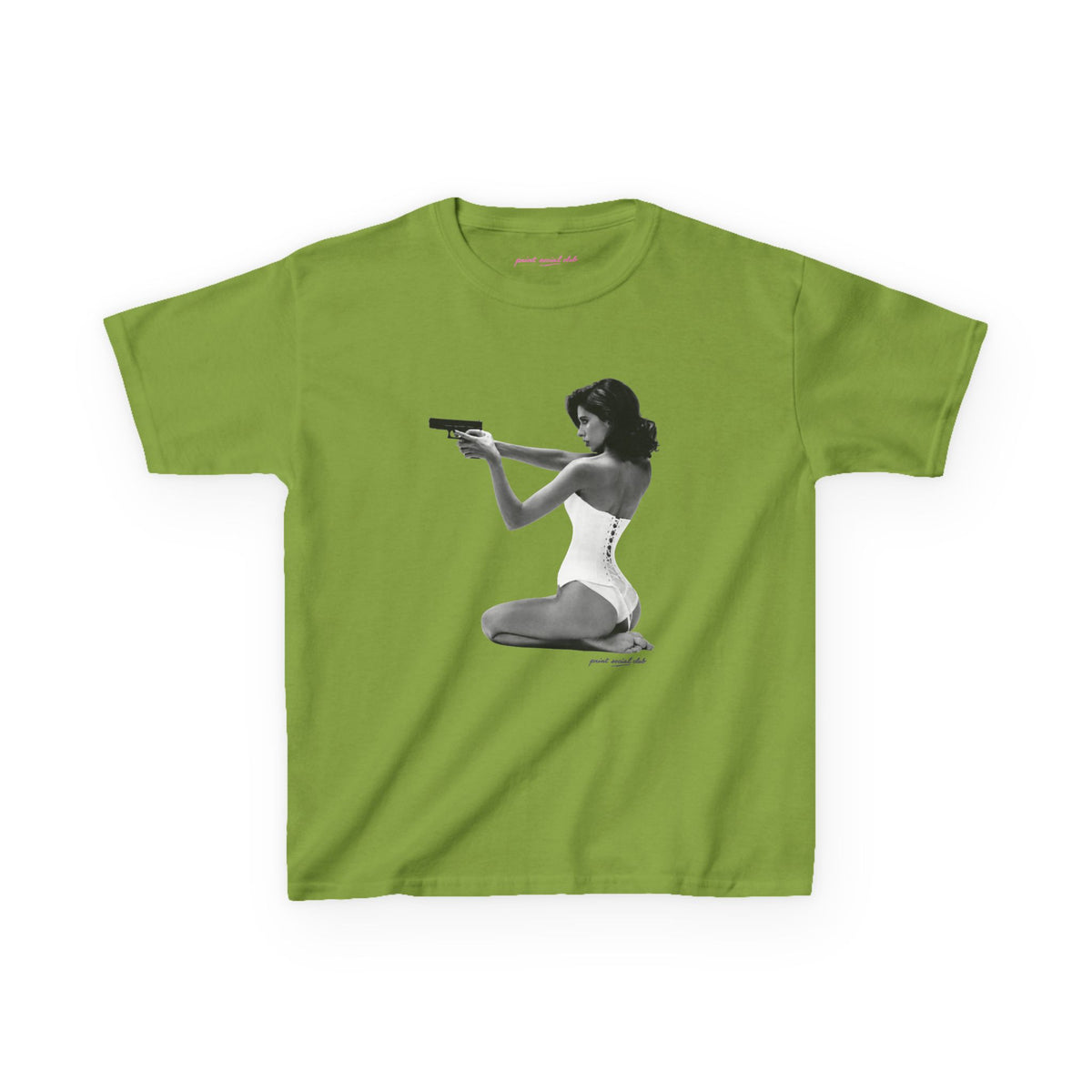 Hands-Up Baby Tee in Kiwi, front