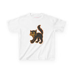 Black Cat Baby Tee in White, front