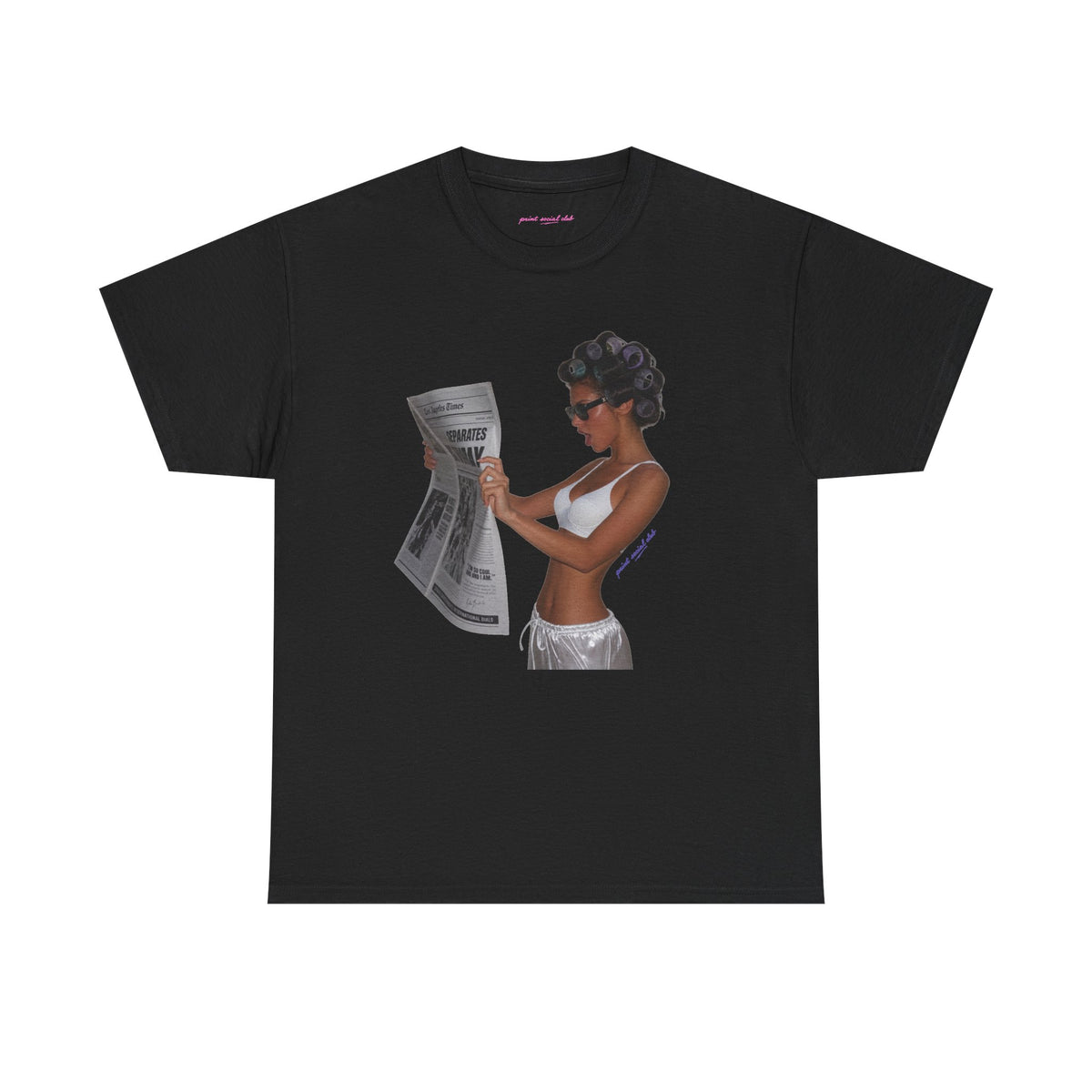 News Classic Tee in Black, front