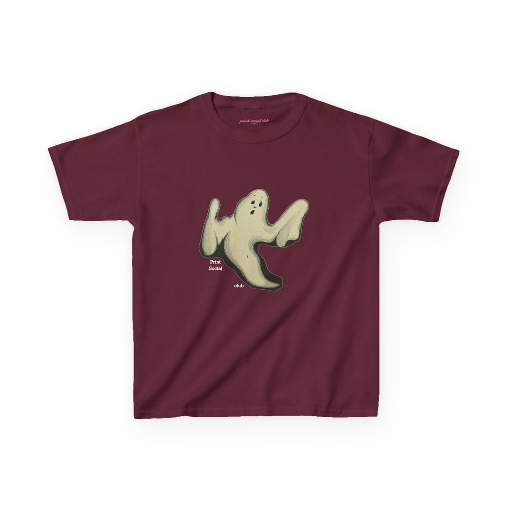 Boo Baby Tee in Maroon, front