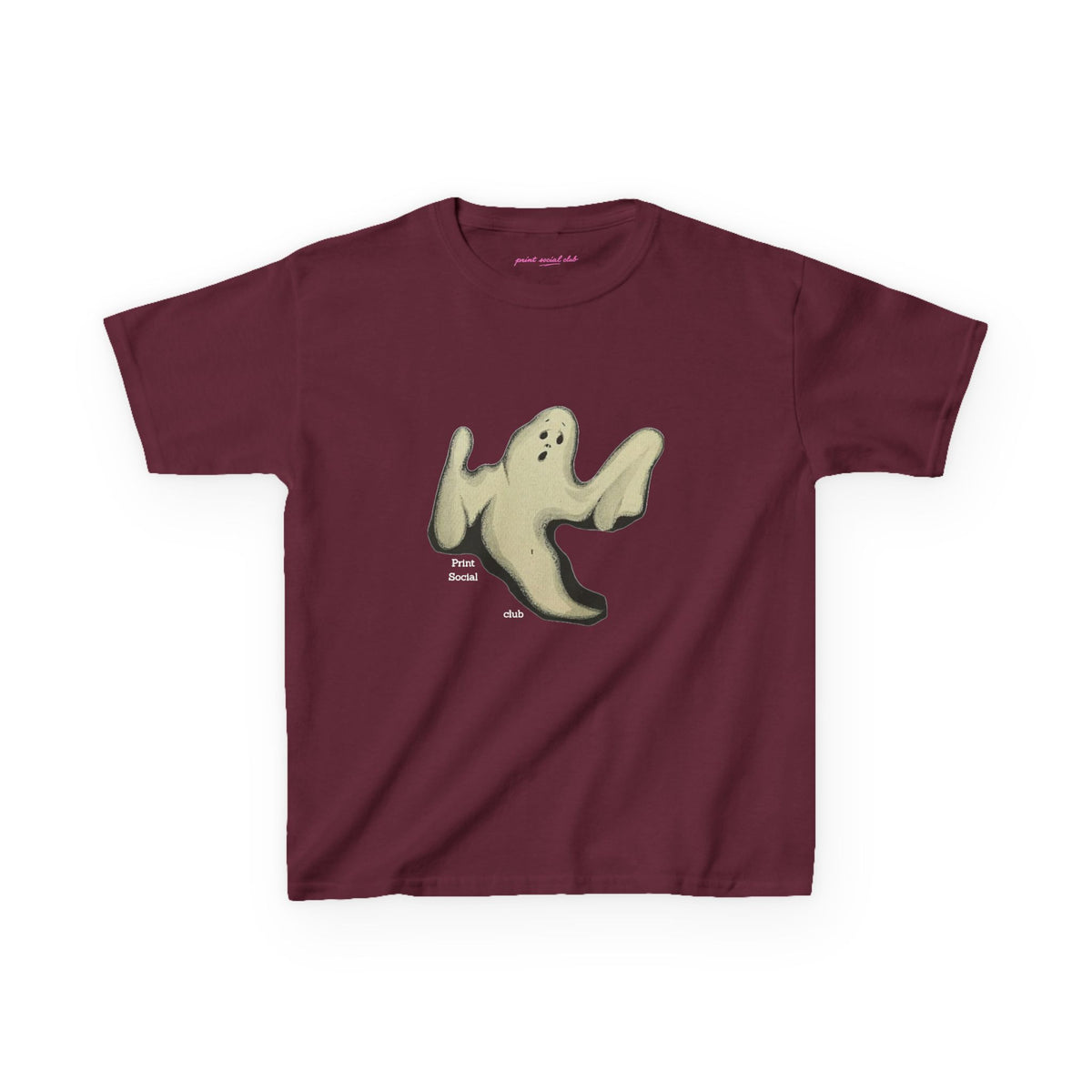 Boo Baby Tee in Maroon, front