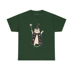 Wizard Cat Classic Tee in Forest Green, front