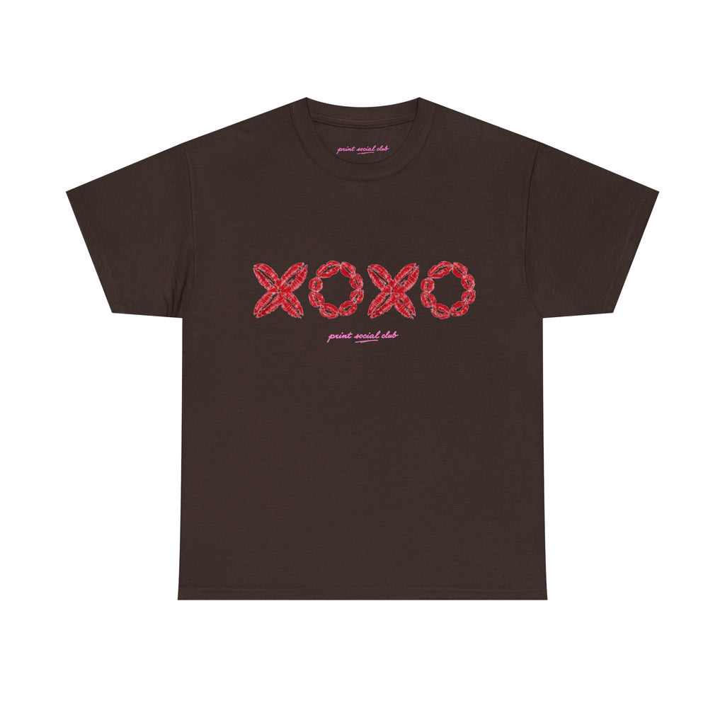 XOXO Classic Tee in Dark Chocolate, front
