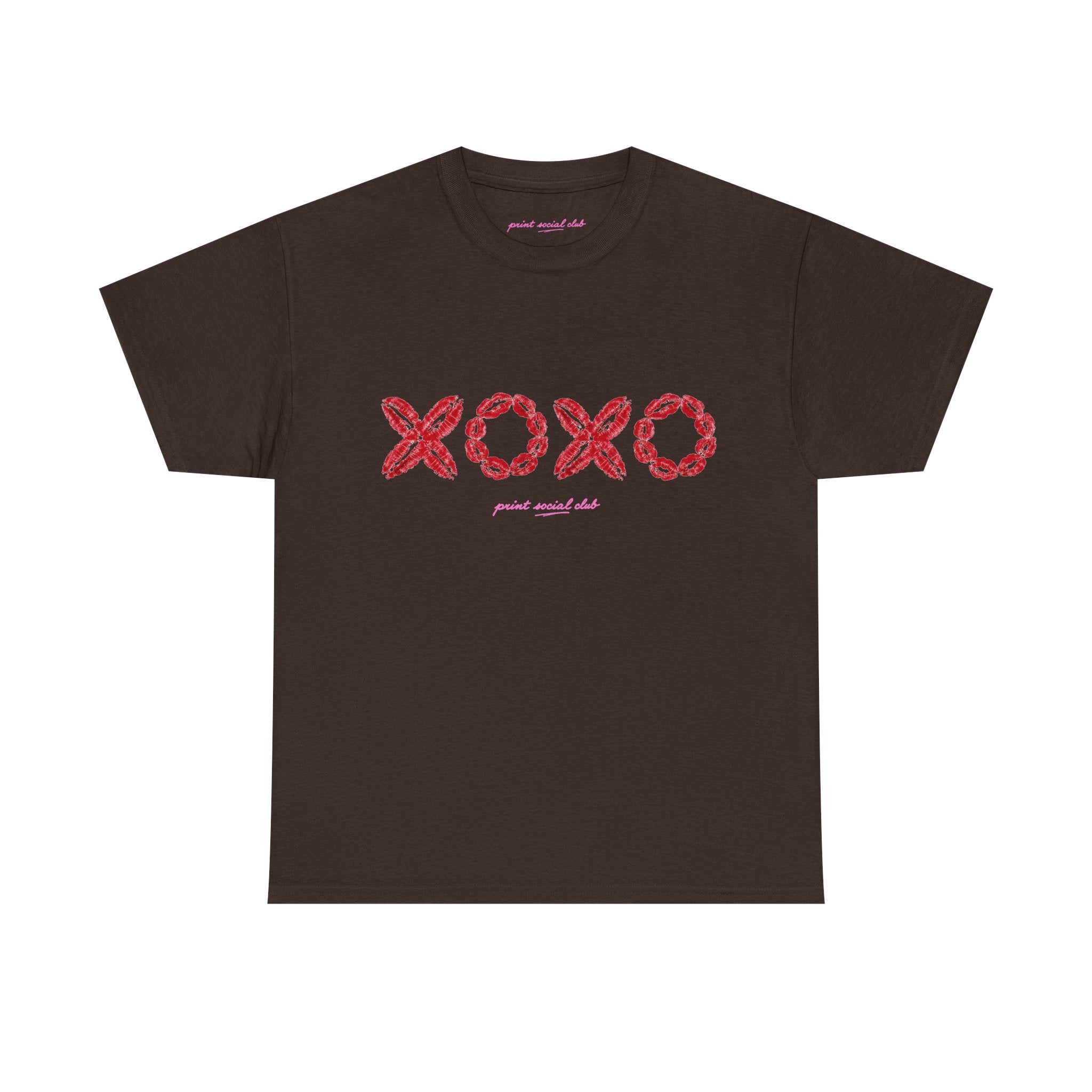 XOXO Classic Tee in Dark Chocolate, front