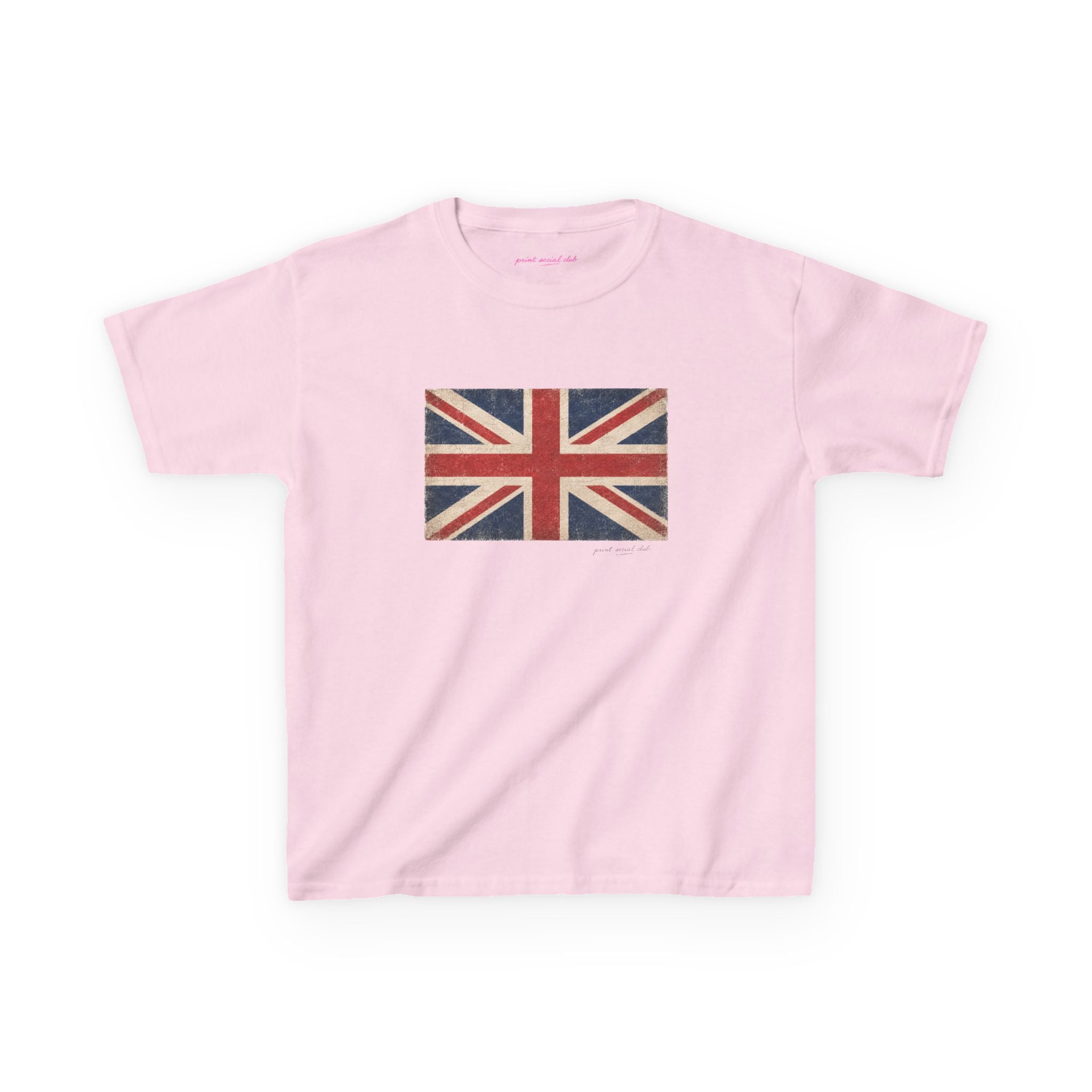 United Jack Baby Tee in Light Pink, front