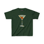 Pumpkin Martini Baby Tee in Forest Green, front