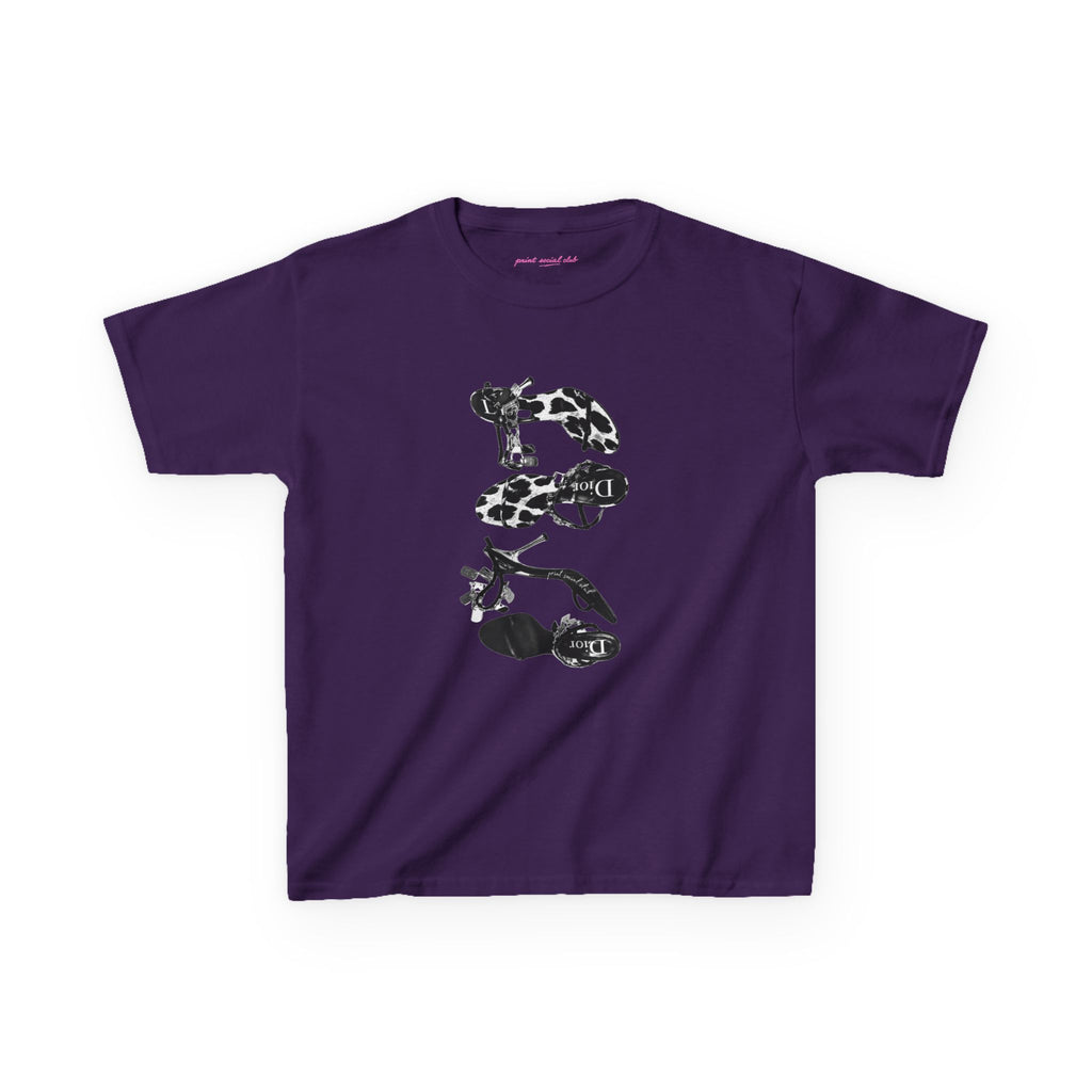 Heels Baby Tee in Purple, front