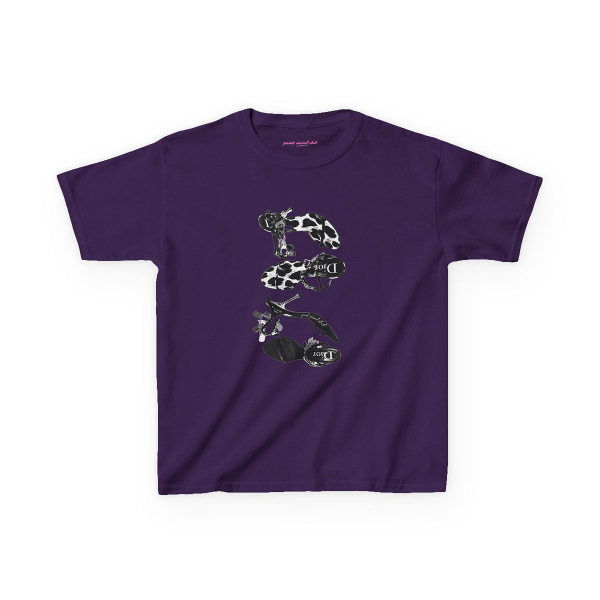 Heels Baby Tee in Purple, front