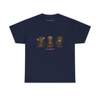 Wise Monkeys Classic Tee - double sided in Navy, front