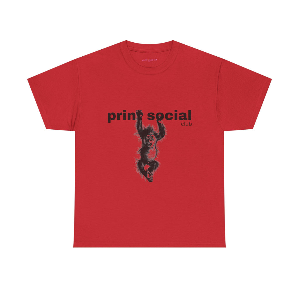 Save Wild Monkeys Classic Tee in Red, front