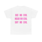 Wise Monkeys Classic Tee - double sided, front