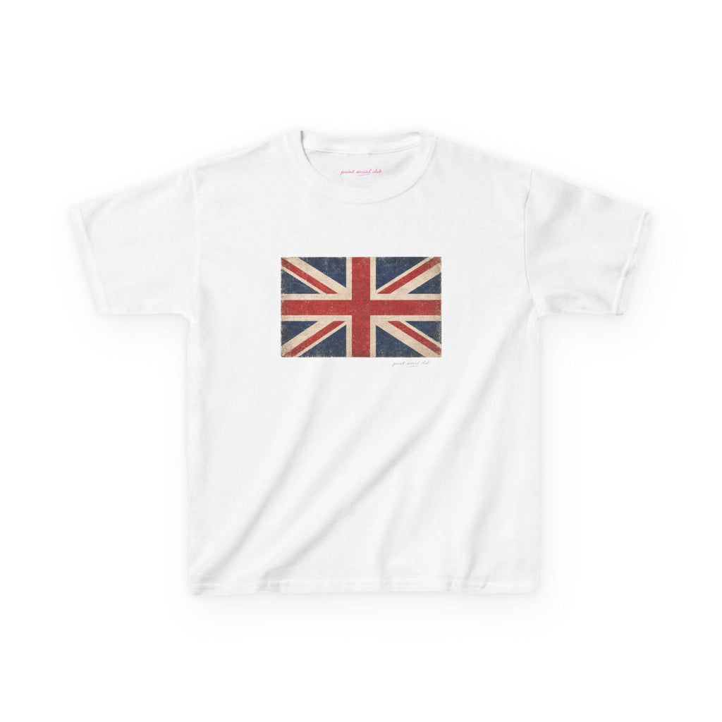 United Jack Baby Tee in White, front