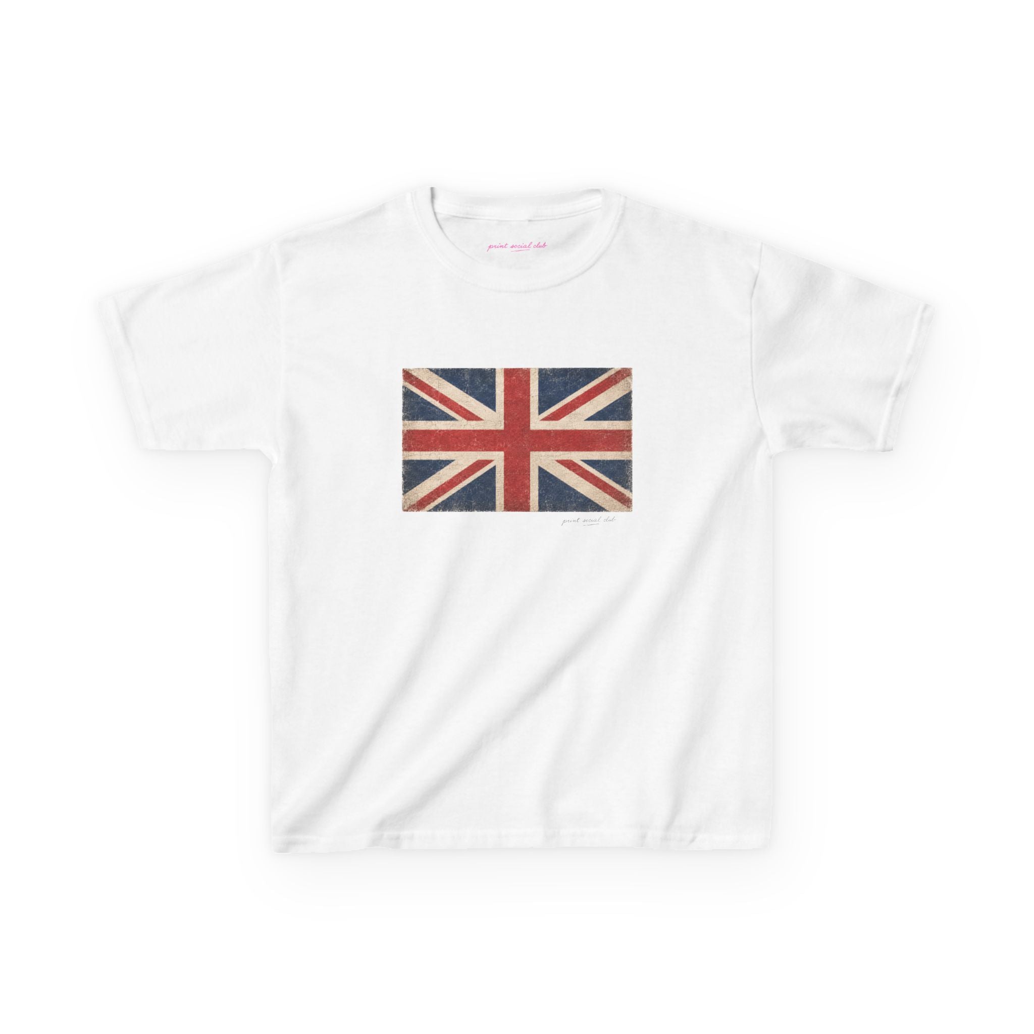 United Jack Baby Tee in White, front