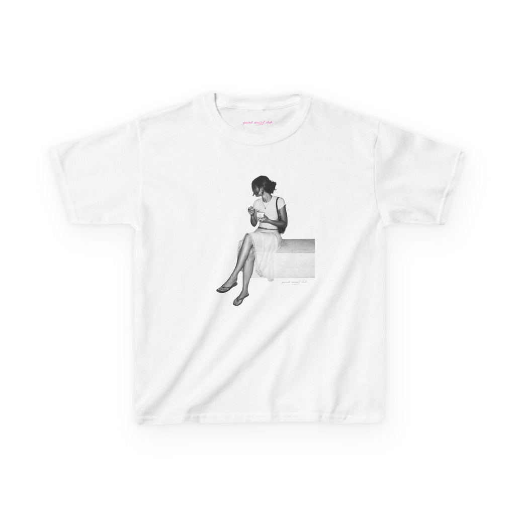 Gelato Hour Baby Tee in White, front