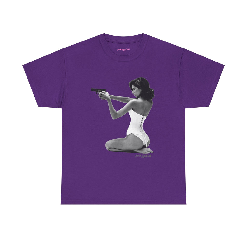 Hands-Up Classic Tee in Purple, front