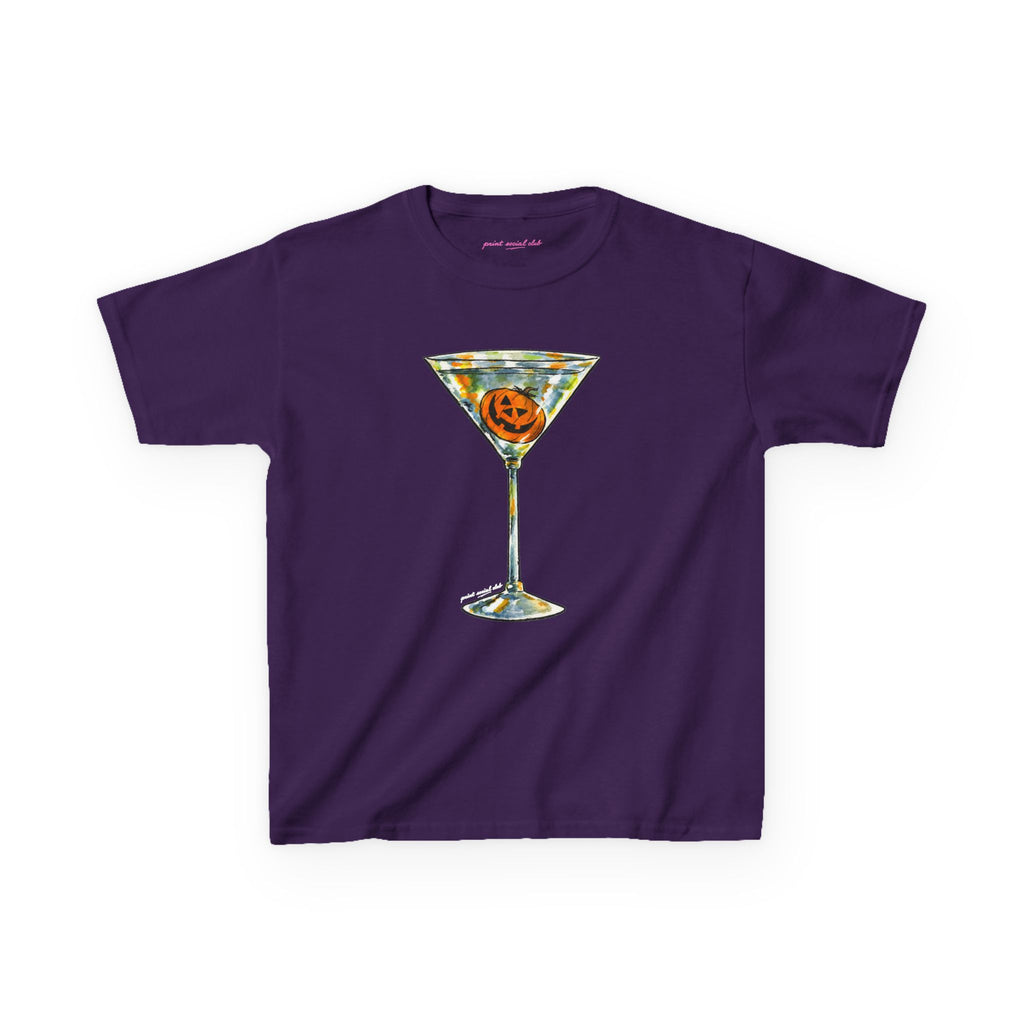 Pumpkin Martini Baby Tee in Purple, front