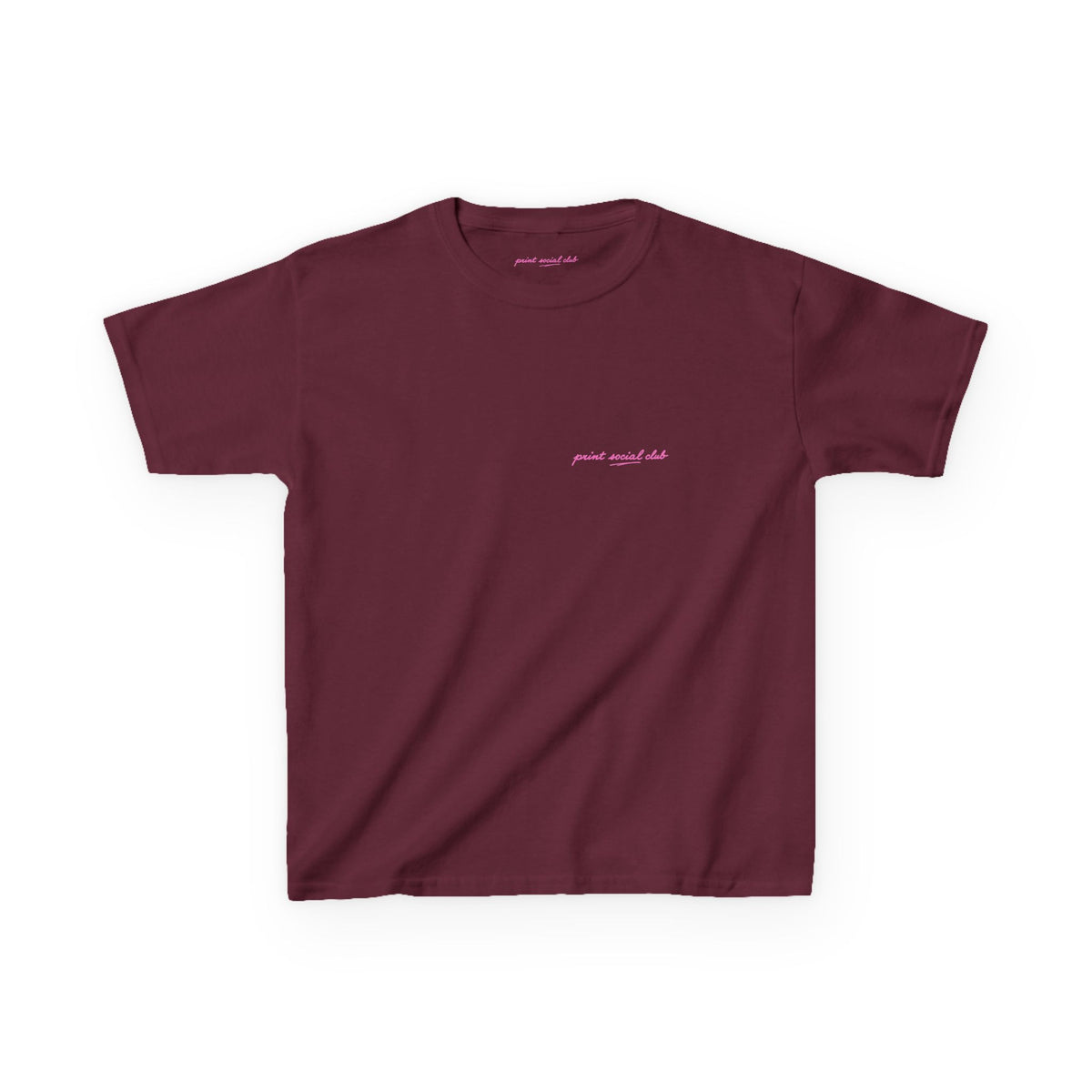 LNF Baby Tee in Maroon, front