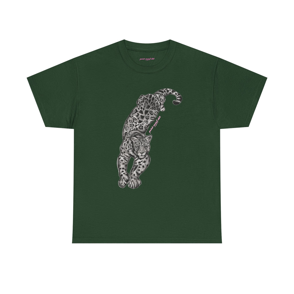 Leopardess Classic Tee in Forest Green, front
