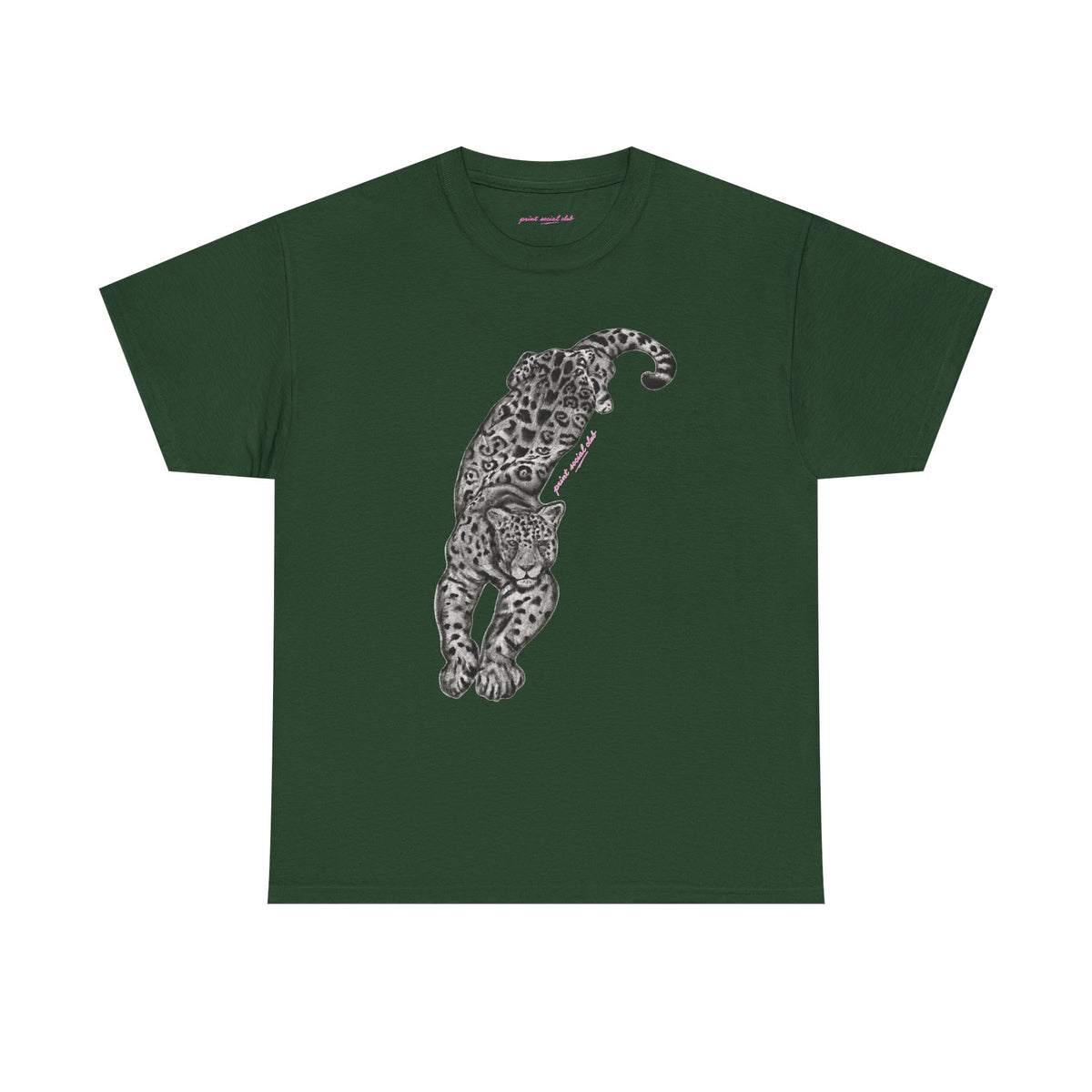 Leopardess Classic Tee in Forest Green, front