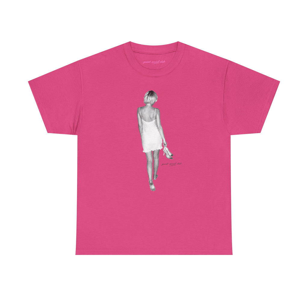 Heels in Hand Classic Tee in Heliconia, front