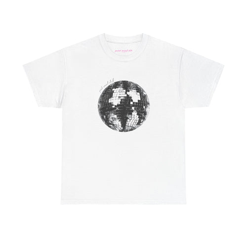 Disco Ball Classic Tee in White, front