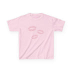 Print Kisses Baby Tee in Light Pink, front