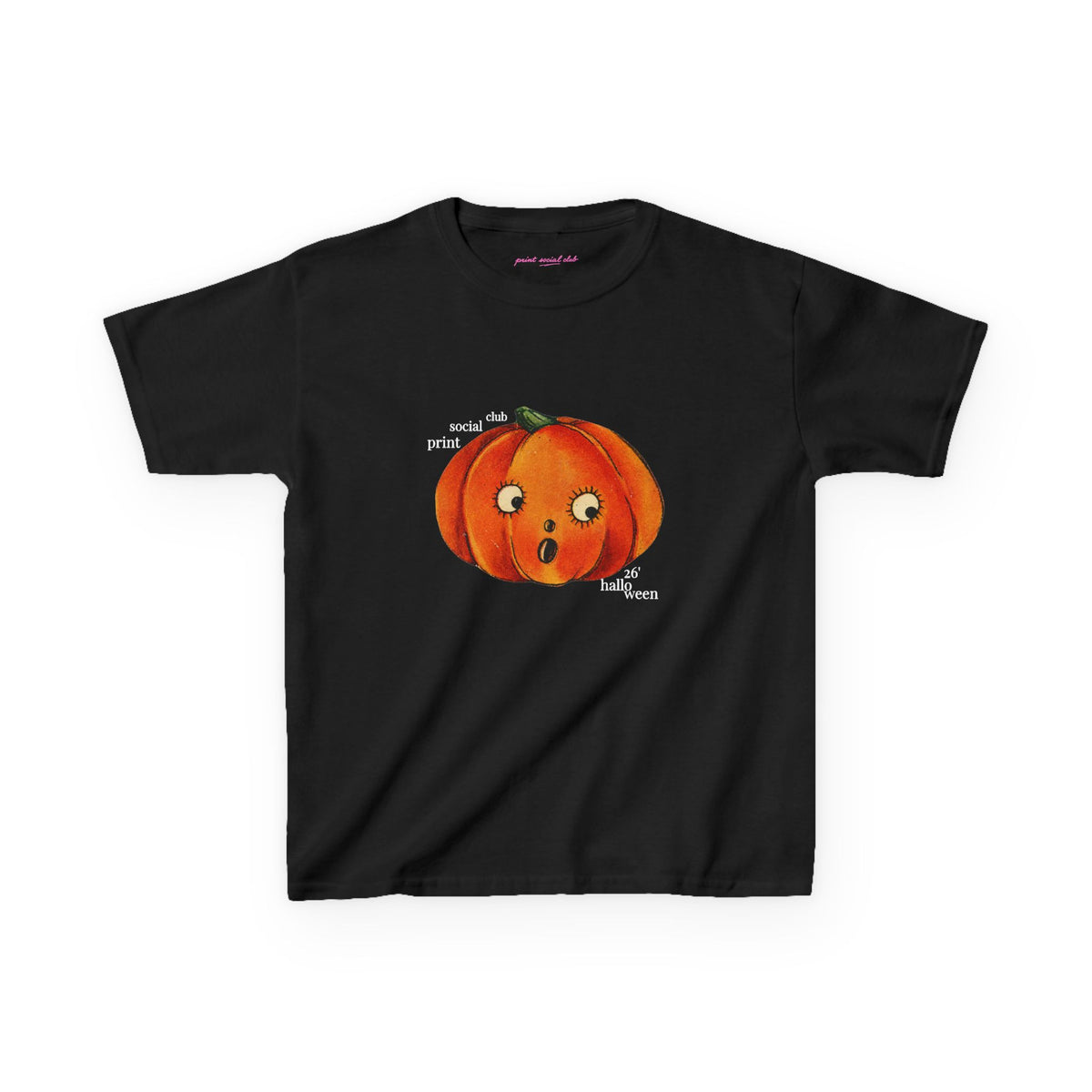 Halloween 26 Baby Tee in Black, front