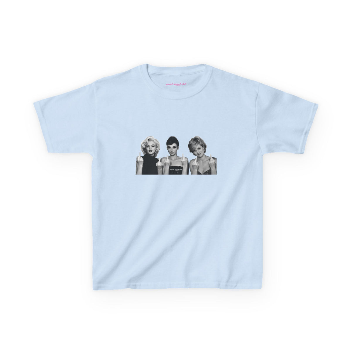 Iconic 3 Baby Tee in Light Blue, front