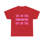 Wise Monkeys Classic Tee - double sided, front