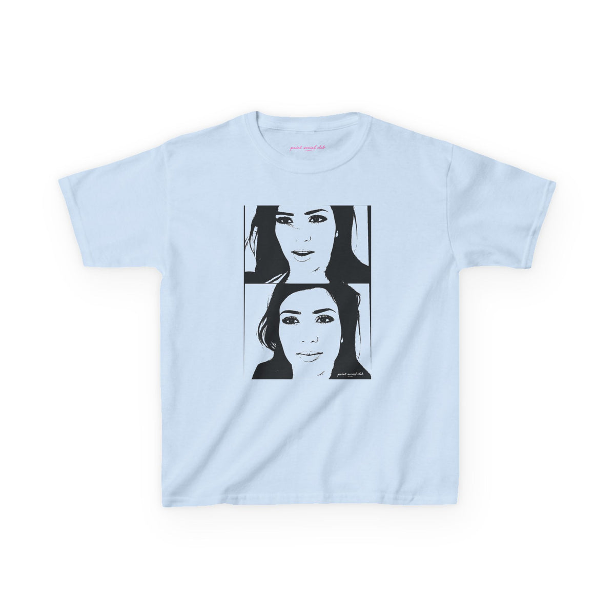 Kim2016 Baby Tee in Light Blue, front