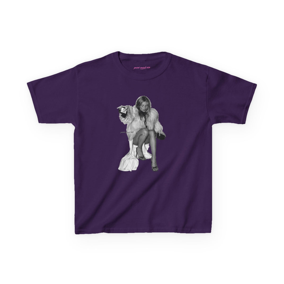 Moss Baby Tee in Purple, front