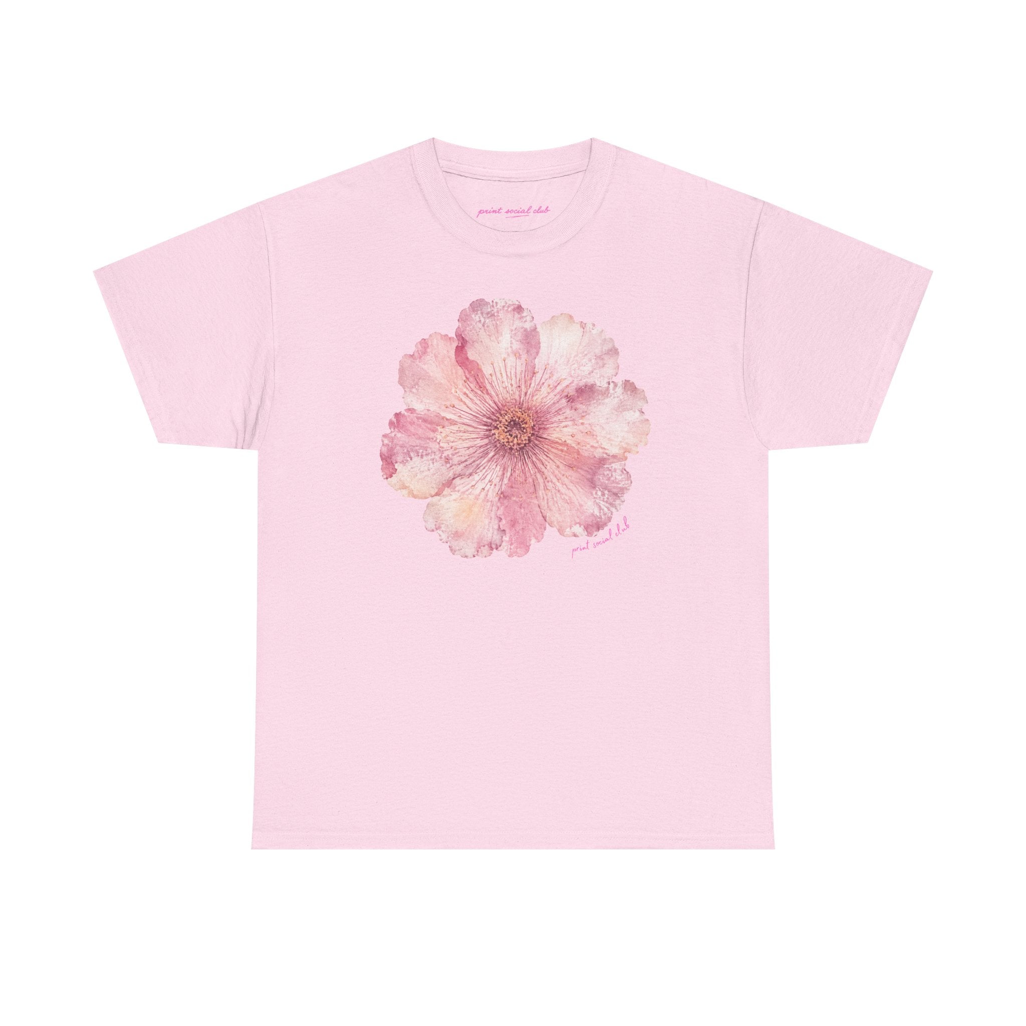 He Sent Flowers Classic Tee in Light Pink, front