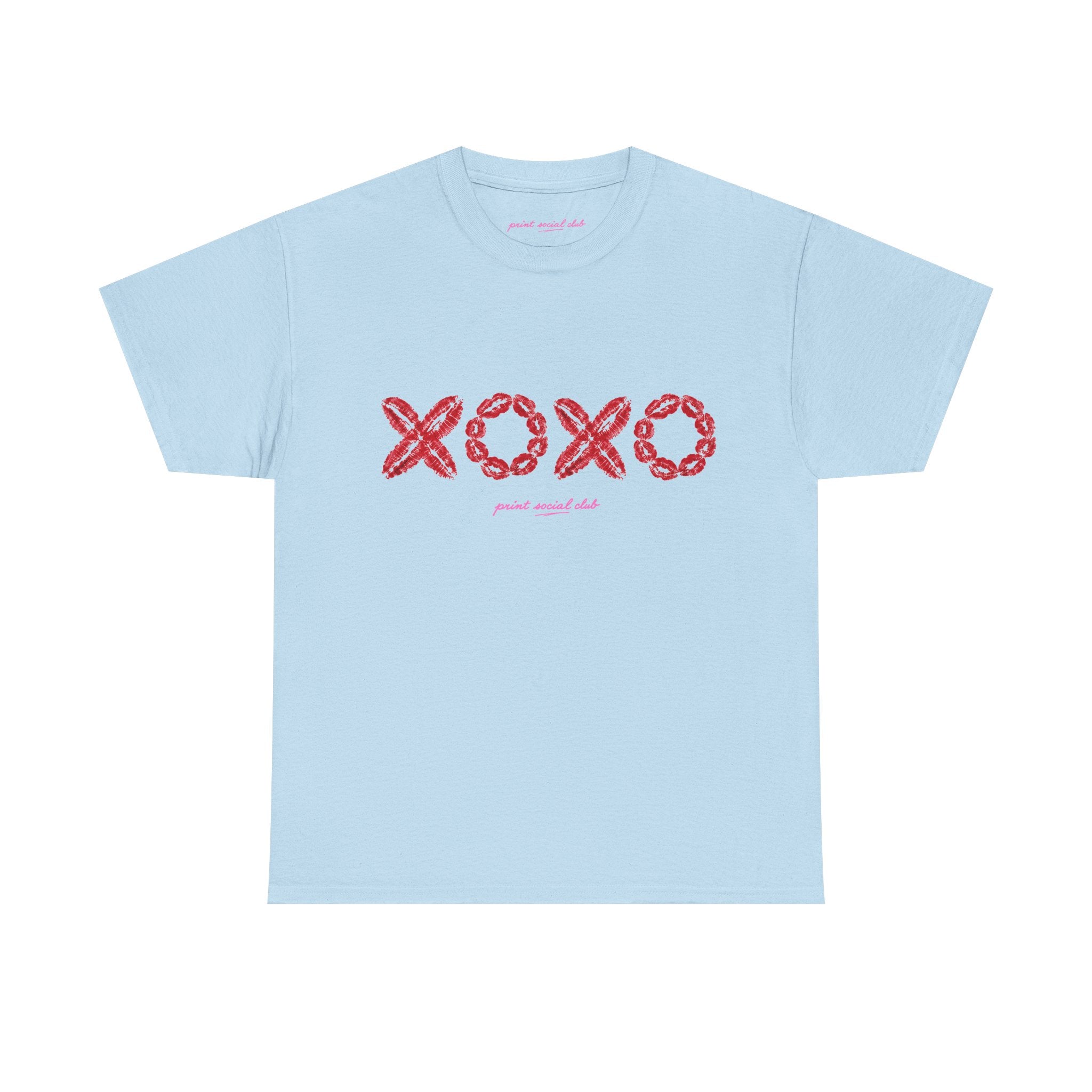 XOXO Classic Tee in Light Blue, front