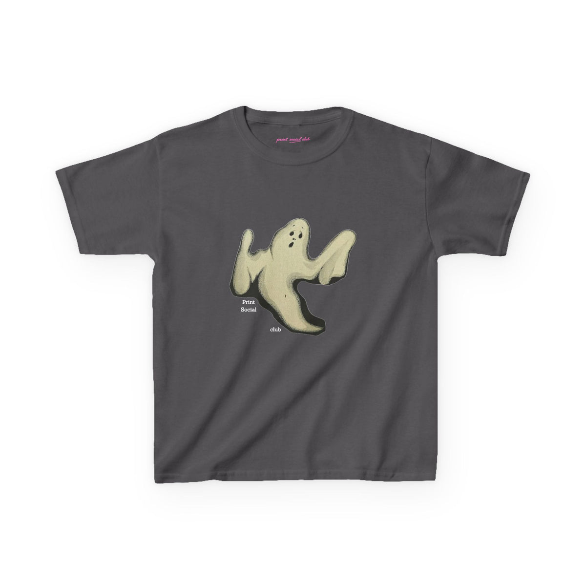 Boo Baby Tee in Charcoal, front